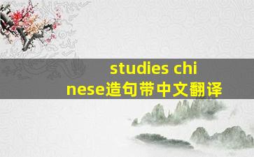 studies chinese造句带中文翻译